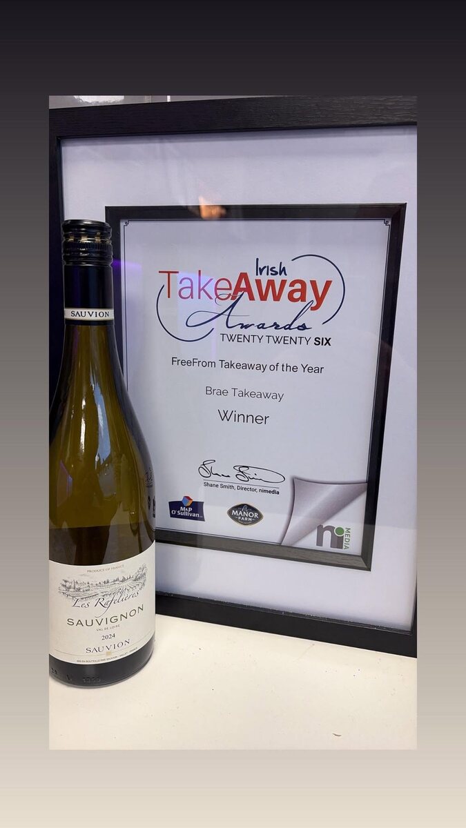 Brae Takeaway — Irish Takeaway Awards 2026 winner certificate, FreeFrom Takeaway of the Year